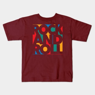 Rock And Roll Color Block Kids T-Shirt